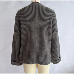Button Cross Placket Knit Coat