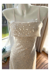Sequin Spaghetti Strap Midi Dress