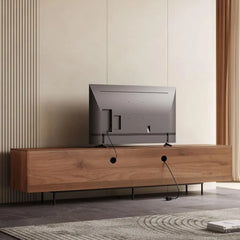  Walnut 80+ Inch TVs Console Table with Storage.