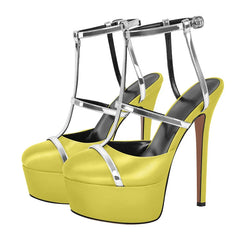 Platform T Strap Stiletto Sandals