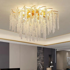 Branch Lustre Crystal Led Gold Aluminium Chandeliers