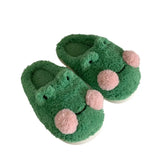 Frog Cotton Slippers Anti Slip Warm Plush Indoor Shoes