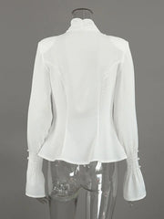 Turtleneck Pleated Front Shirt