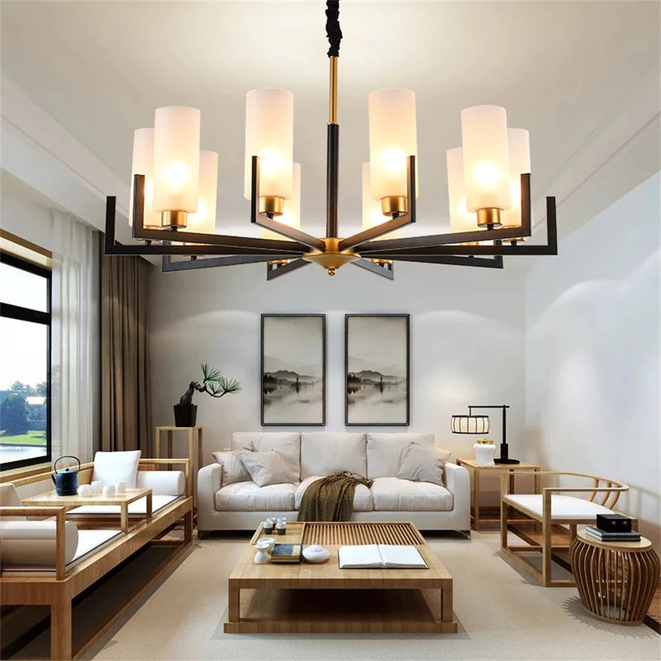 Modern LED Chandeliers Living Room Lighting Chinese Style Bedroom Restaurant Lighting LED Pendant Lights Interior Decoration Golden Atelier 1