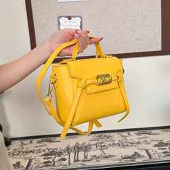 Structured Top Handle Short Gold Hardware Bag