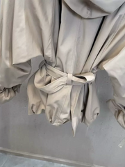Belted Hooded Double Windbreaker Coat
