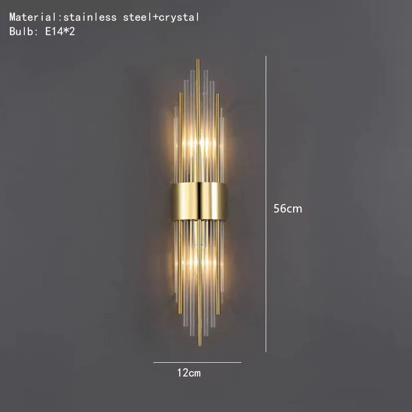 Crystal LED Stainless Steel Wall Lights Sconces