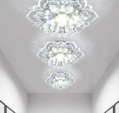 LED Crystal Flower Ceiling Lamp Luxury Living Room Lighting
