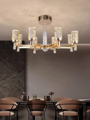  Lifestyle image showcasing the bubble chandelier as a statement piece in a contemporary dining room. Golden Atelier 2