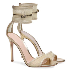 Lace Ankle Strap Stiletto Heels
