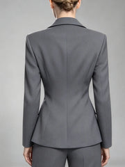 Grey Sequin Embellished Fringed Lapel Blazer