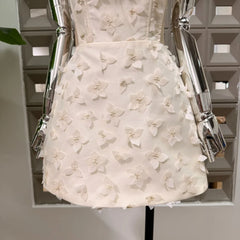 Pearl Strap Floral Mini Dress