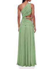 One Shoulder Braided Cutout Maxi Dress