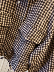 Houndstooth Cropped Bomber Jacket