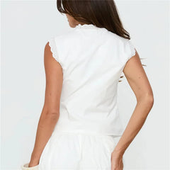 Eyelet Lace Tie Front Sleeveless Item