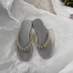 Flat Embellished Flip Flops