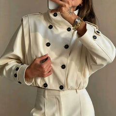 Double Breasted Cropped Jacket