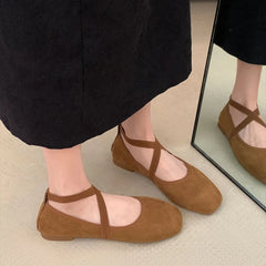Square Toe Ballet Flats