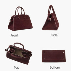 Suede Large Top Handle Tote Bag