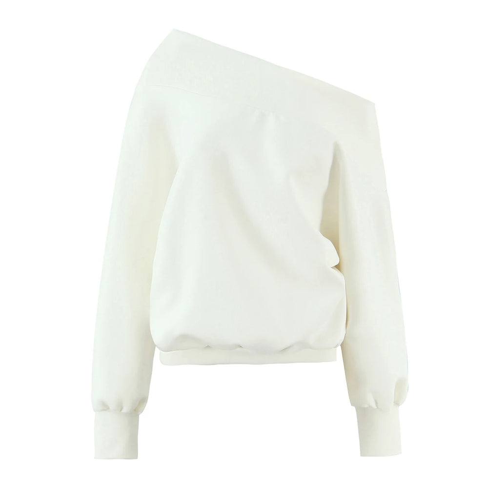 White off-shoulder sweater