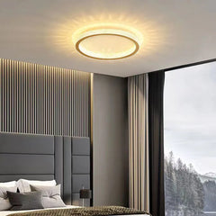 A sleek and modern LED ceiling lamp illuminating a cozy Bed room Golden Atelier 5