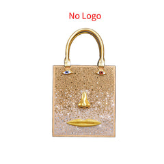 Sculptural Face Embellished Bag