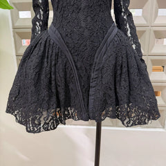 Lace Bow Off shoulder Mini Dress