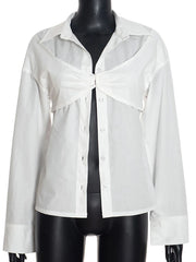 Twisted Front Button Shirt