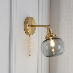 Pull Chain Glass Ball Wall Lamp Sconce Indoor Lighting Fixtures