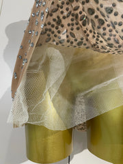 Spaghetti Strap Rhinestone A-Line Mini Dress