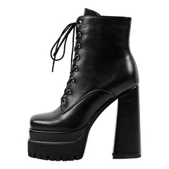 Chunky Platform Lace Up Boots