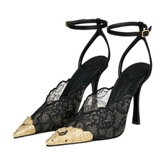 Lace Pointed Toe Stiletto Heels