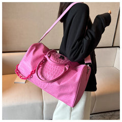 Crocodile Embossed Travel Duffle Bag