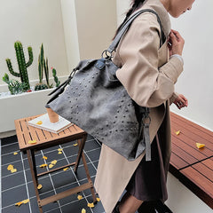 Studded PU Leather Shoulder Bag