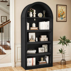 5-Tier Arched Bookshelf - 68.5" Open Display
