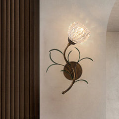 Pastoral Flower Decorative Glass Branch Shaped Lamp - Golden Atelier