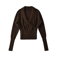 Wrap Knit Long Sleeve Top