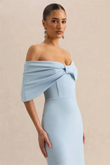 Off-Shoulder Bow Maxi Dress