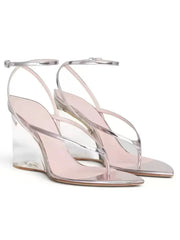 Transparent Wedge Flip Flop Sandals
