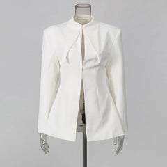 Cutout Collar Structured Blazer Jacket