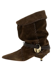 Pointed Toe Wrinkled Ankle Boots