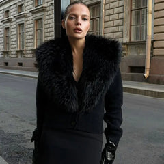 Faux Fur Trimmed Cardigan