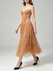 Lace A-Line Midi Dress