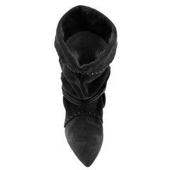 Pointed Toe Wrinkled Ankle Boots