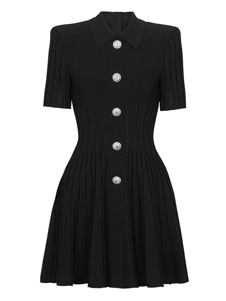 Structured woven mini dress with empire waist