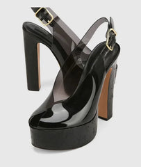 Platform Cork Heel Slingbacks