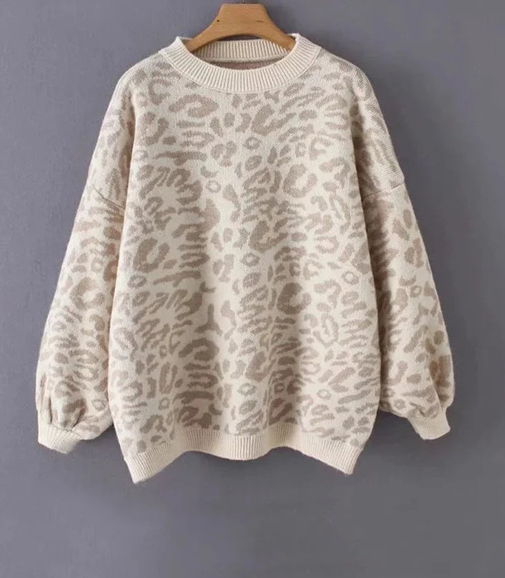 Women Turtleneck Knitted Sweater Print Thick Pullovers
