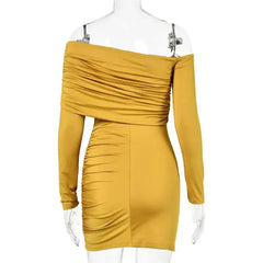 One-Shoulder Ruched Mini Dress