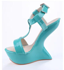 Platform Wedge Ankle Strap Heels