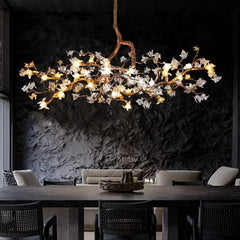 Copper Flower Led Light Dining Kitchen Branch Chandeliers